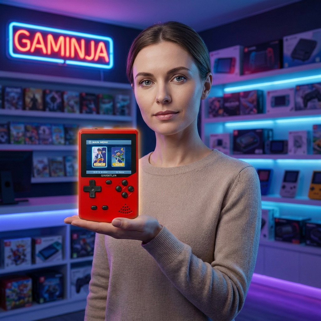 GAMINJA Source Factory GC58P 8 Bit & 16 Bit Retro Game Console Built-in 300 License-free Games
