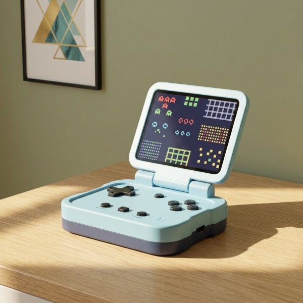 GAMINJA 8 Bit Retro Game Console Portable Handheld Design Built-in 256 License-free Games GC107