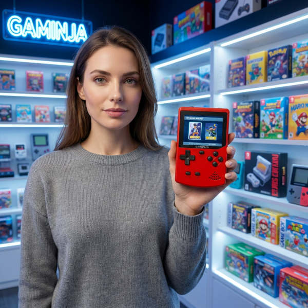 GAMINJA Source Factory GC58P 8 Bit & 16 Bit Retro Game Console Built-in 300 License-free Games