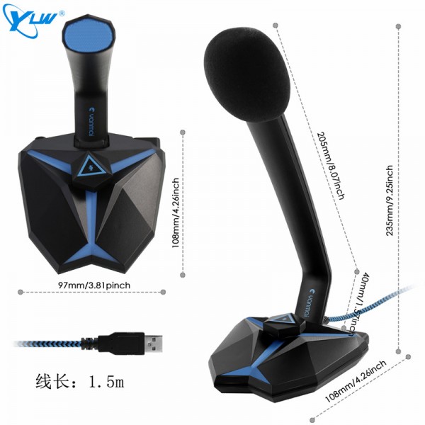 YLW G33 USB Omnidirectional High-Sensitivity Capacitive Game Microphone